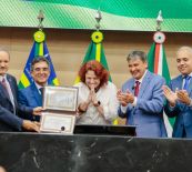 A homenageada, Inês Magalhães, contou um pouco de sua trajetória com o estado e se mostrou otimista com o futuro