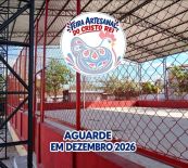 Estrutura da Quadra de Esportes da praça do Emílio Falcão 