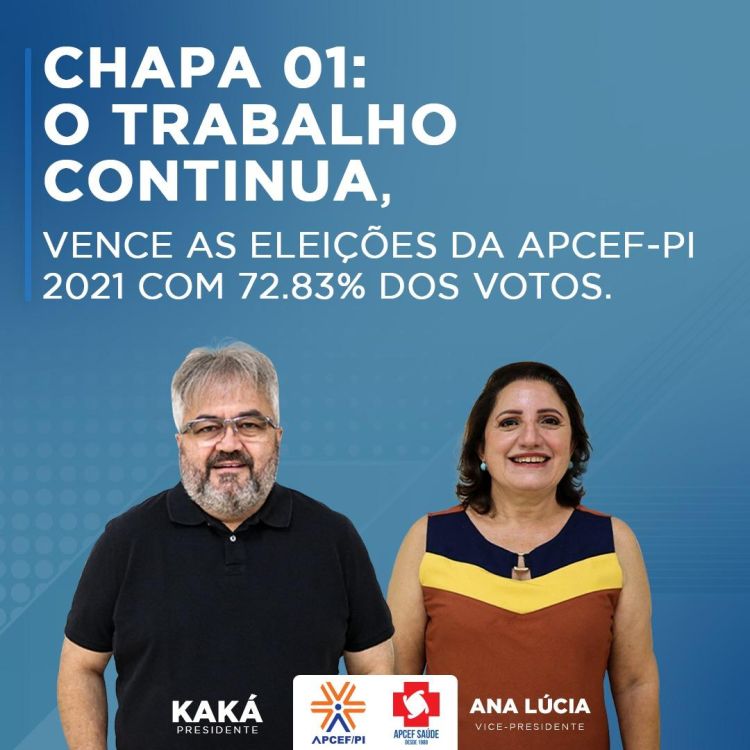72.83% dos votos. Deu Chapa 01