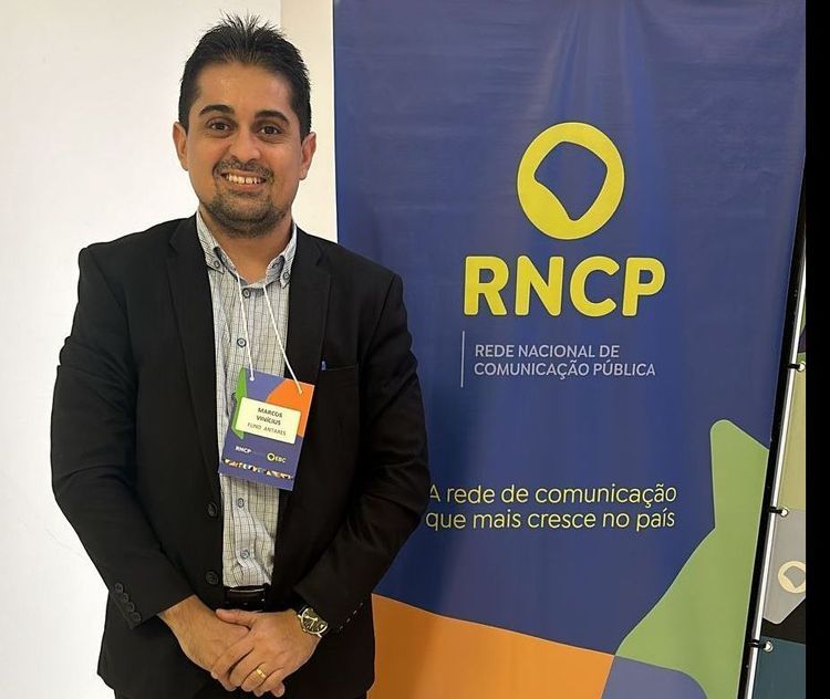 Marcos Oliveira, em Brasília, no encontro da Rede Nacional de Comunicação Pública