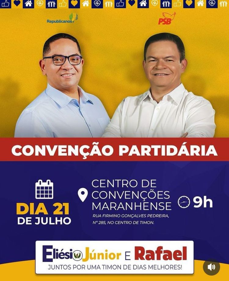 Eliesio Júnior e Rafael, pré-candidatura, para vereador e prefeito, em TIMON 