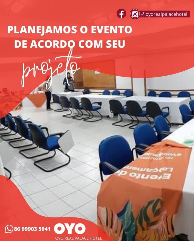 Faça seu orçamento e realize eventos corporativos no Oyo Real Palace Hotel
