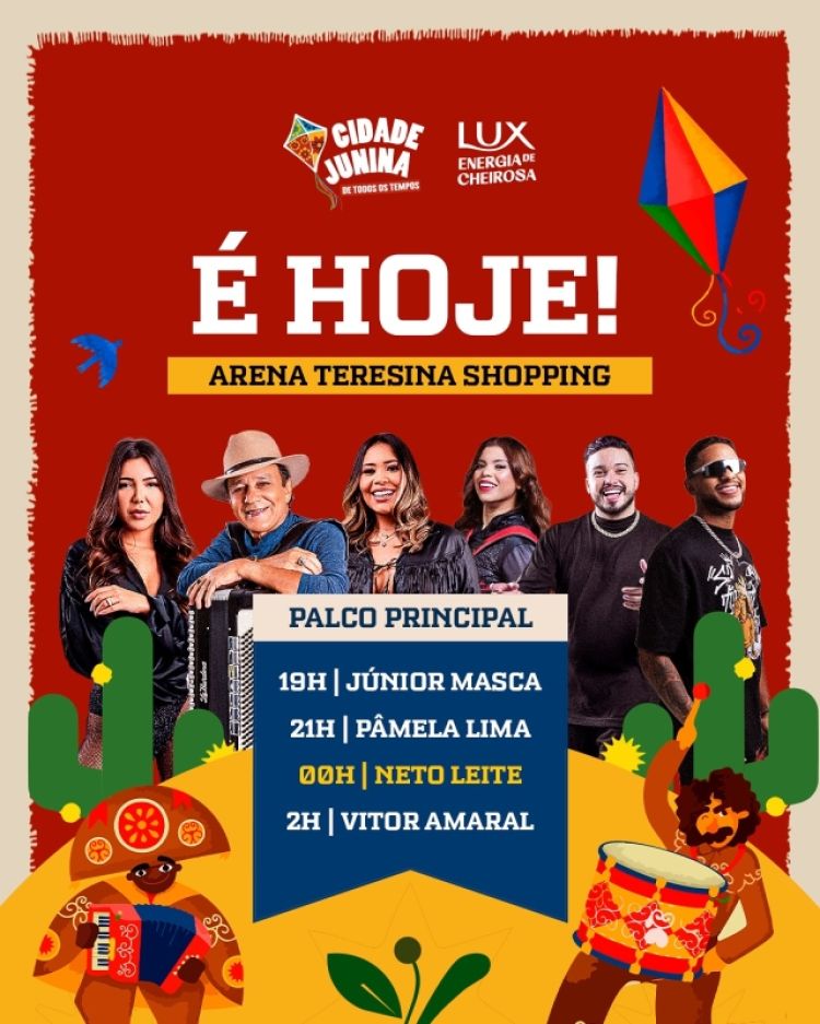 Logo na abertura da Cidade Junina, uma explosão de atrações