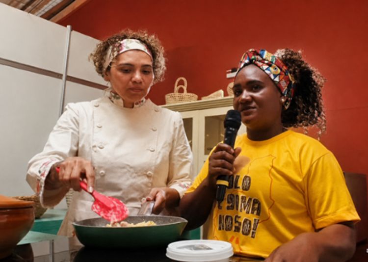 As chefs Larissa Batista e Maria da Paz - primeira aula na Cozinha Show 