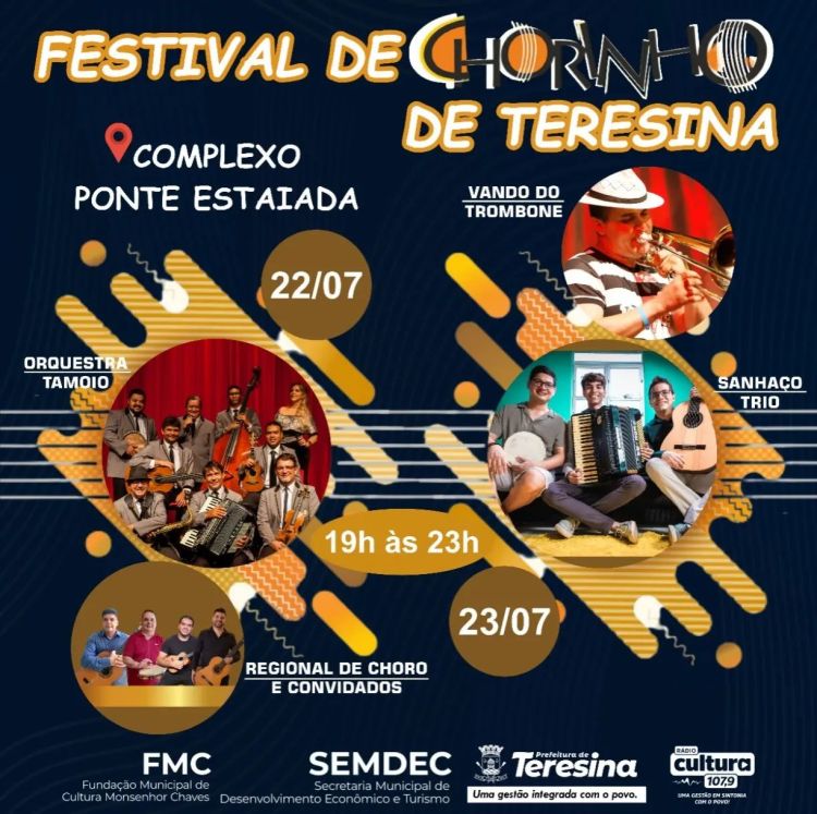 O I Festival de Chorinho de Teresina é uma realização da Prefeitura de Teresina através da Fundação de Cultura Monsenhor Chaves