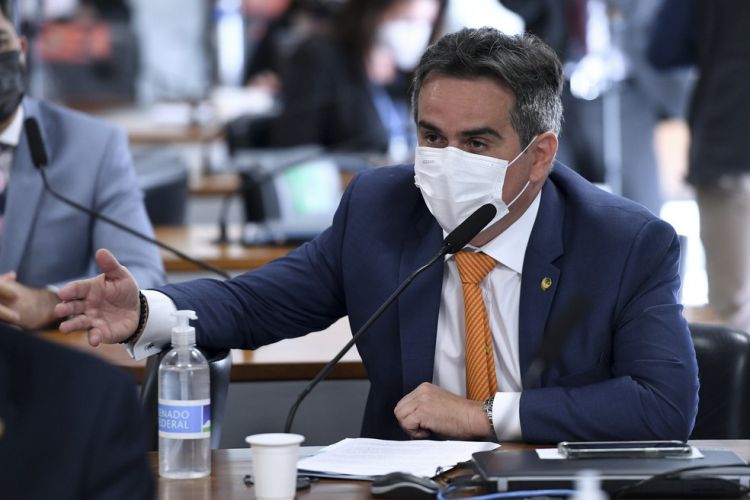 Senador Ciro Nogueira (PP-PI) em sessão da CPI da Pandemia, em 8 de julho de 2021. — Foto: Edilson Rodrigues/Agência Senado