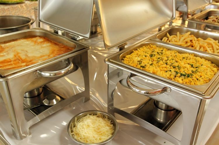 O serviço de buffet para os eventos é servido em restaurante exclusivo 